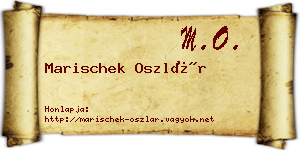 Marischek Oszlár névjegykártya